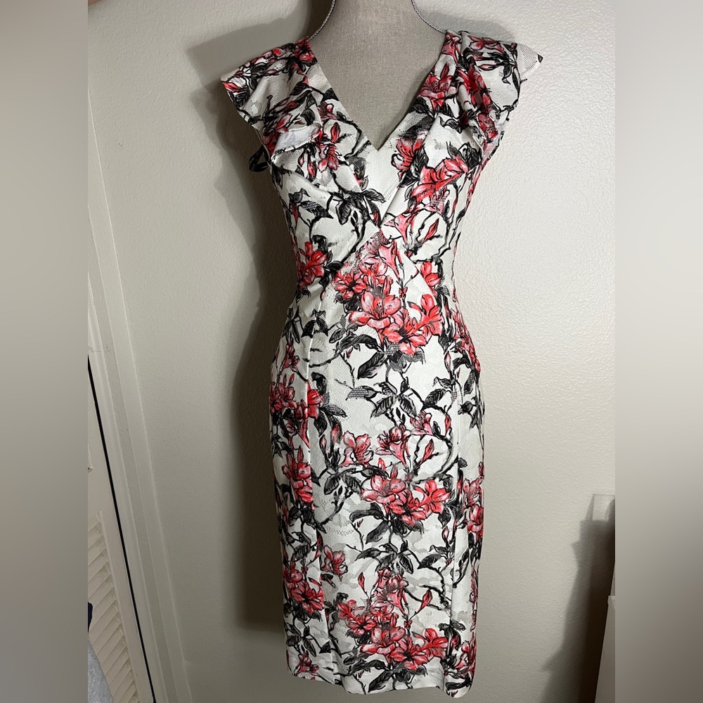 RACHEL Rachel Roy Floral Dress, Cream, size 0